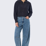 Half Zip Knit Jumper - Charcoal