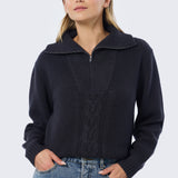 Half Zip Knit Jumper - Charcoal
