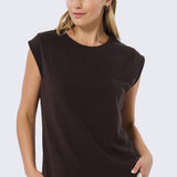 Cap Sleeve Jersey Tank - Bitter Chocolate