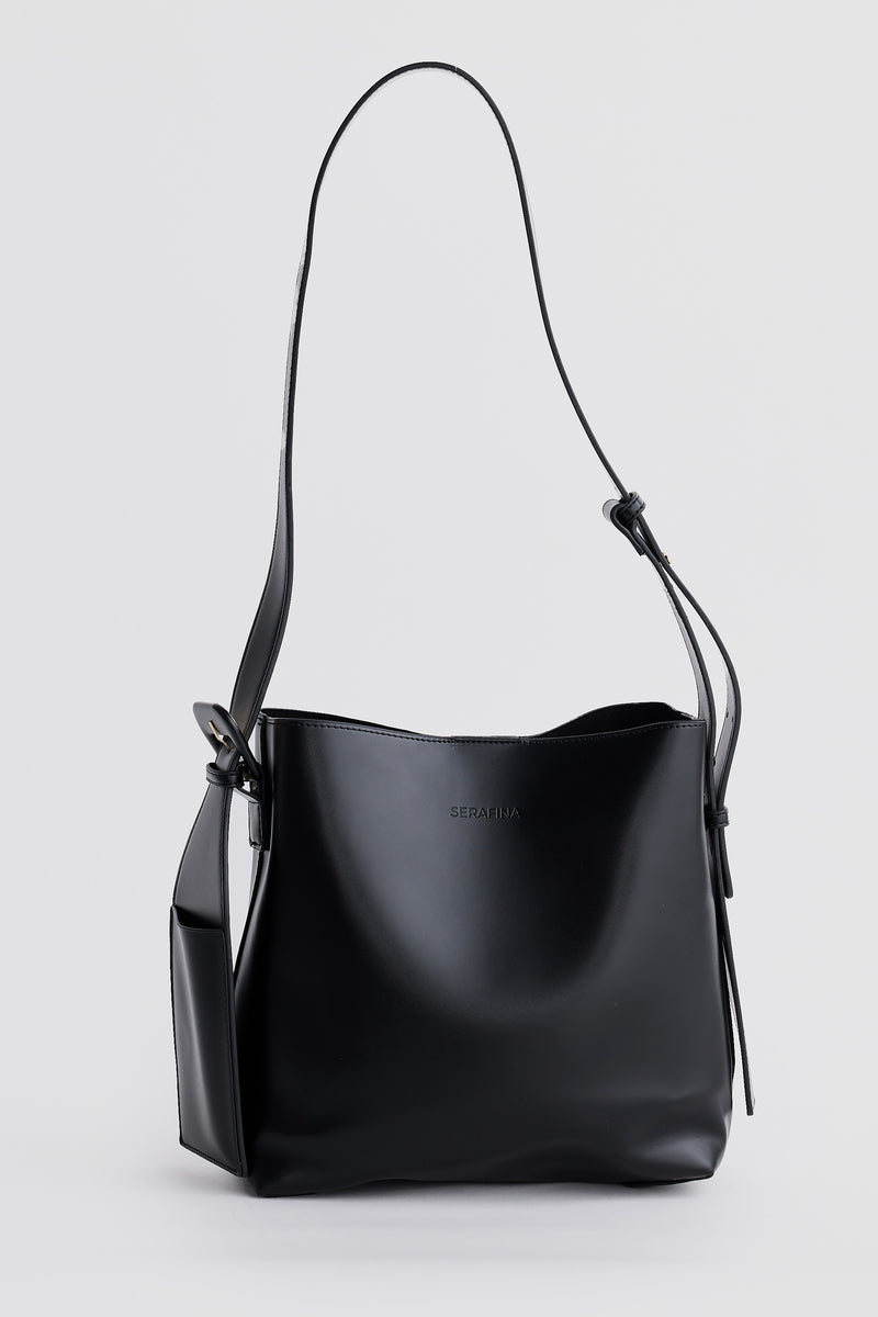 Vegan Leather Shoulder Bag Black Serafina 2011