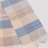 Wool Scarf - Ecru / Blue Check