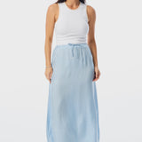 Drawstring Slip Skirt - Sky Blue