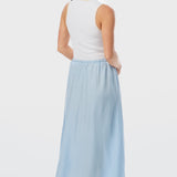 Drawstring Slip Skirt - Sky Blue