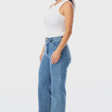 Straight Leg Jeans - Blue Wash