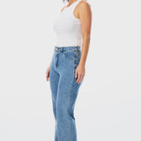 Contrast Ribbed Tank - White
