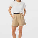 Tailored Cuff Shorts - Camel