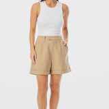 Tailored Cuff Shorts - Camel