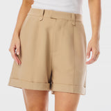 Tailored Cuff Shorts - Camel