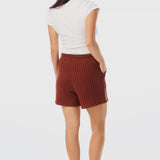 Crochet Knit Shorts - Brick Red