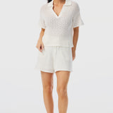 Crochet Fold Collar Knit - White