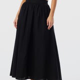 Maxi Linen Skirt - Black