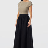 Maxi Linen Skirt - Black