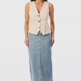 V Neck Vest - Ecru