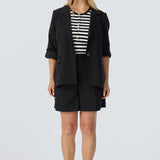 Adjustable Sleeve Blazer - Black