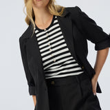Adjustable Sleeve Blazer - Black