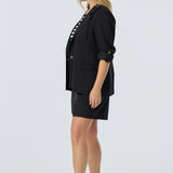 Adjustable Sleeve Blazer - Black