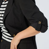 Adjustable Sleeve Blazer - Black