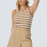 Pleat Front Shorts - Biscotti