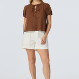 Double Tie Front Top - Walnut (Pre Order)