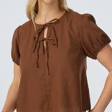 Double Tie Front Top - Walnut (Pre Order)