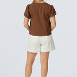 Double Tie Front Top - Walnut (Pre Order)