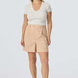 Pleat Front Shorts - Dusty Peach