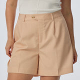 Pleat Front Shorts - Dusty Peach