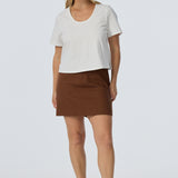 Scoop Neck T-Shirt - White (Pre Order)