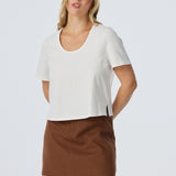 Scoop Neck T-Shirt - White (Pre Order)