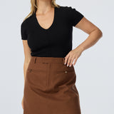 Welt Pocket Mini Skirt - Walnut (Pre Order)