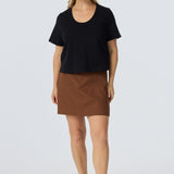 Scoop Neck T-Shirt - Black (Pre Order)