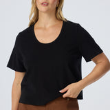 Scoop Neck T-Shirt - Black (Pre Order)