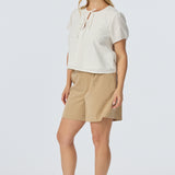 Double Tie Front Top - White (Pre Order)