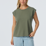 Cap Sleeve Jersey Tank - Pine Green