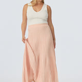 Rib Knit Skirt - Peach Marl