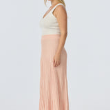 Rib Knit Skirt - Peach Marl
