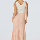 Rib Knit Skirt - Peach Marl