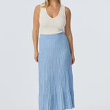 Rib Knit Skirt - Azure Blue Marl (Pre Order)