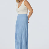 Rib Knit Skirt - Azure Blue Marl (Pre Order)