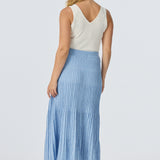 Rib Knit Skirt - Azure Blue Marl (Pre Order)