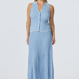 Rib Knit Skirt - Azure Blue Marl (Pre Order)