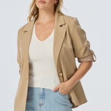 Adjustable Sleeve Blazer - Biscotti