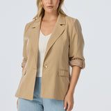 Adjustable Sleeve Blazer - Biscotti