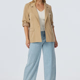 Adjustable Sleeve Blazer - Biscotti