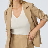 Pleat Front Shorts - Biscotti