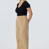 Adjustable Waist Pants - Biscotti
