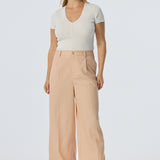 V Neck Short Sleeve Knit Top - White