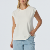 Cap Sleeve Jersey Tank - White