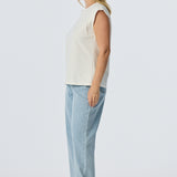 Cap Sleeve Jersey Tank - White