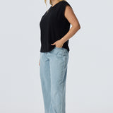 Cap Sleeve Jersey Tank - Black